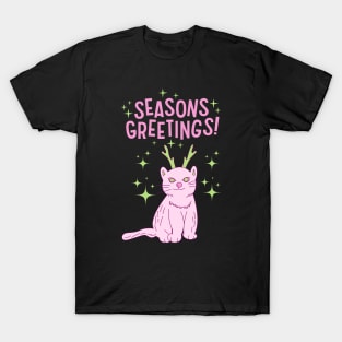 Seasons Greetings Cat T-Shirt